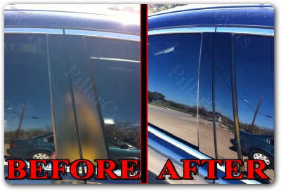 Chrome Pillar Posts Set Door Trim Mirror Cover